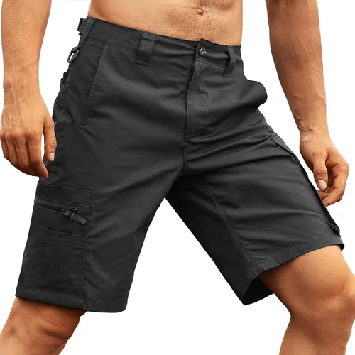 VoLIta Pantalones cortos tácticos tipo cargo para hombre, ajuste relajado, casuales, senderismo, pesca, al aire libre, con múltiples bolsillos
