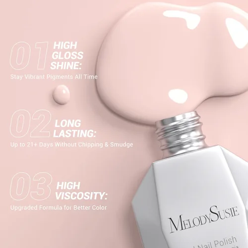 Miniatura 2 de MelodySusie Esmalte de uñas de gel grueso color rosa nude, 0.5 fl oz removible con remojo UV LED Funny Bunny esmalte de gel rosa, regalo de Navidad