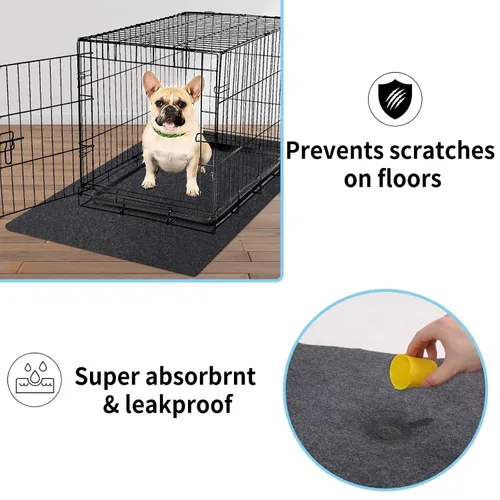 Miniatura 3 de Almohadilla para jaula de perro, absorbe la orina, impermeable, antideslizante, lavable, almohadilla para entrenamiento de perrera - debajo