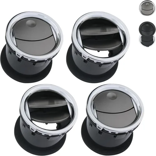 Miniatura 5 de TQPONLY Rejilla de ventilación del conducto de aire del calentador de AC del tablero (cromo y negro) Compatible con Ford F150 2004-2008/Lincoln Mark