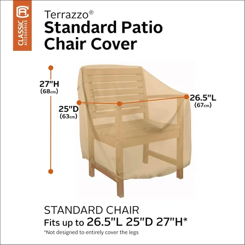 Miniatura 2 de Classic Accessories Terrazo - Funda para silla de patio de 26.5 pulgadas, resistente al agua, fundas para sillas de exterior