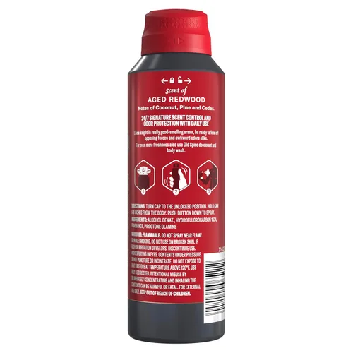 Miniatura 13 de Old Spice Spray corporal sin aluminio para hombres, aroma distintivo 24/7 y frescura duradera, protección contra olores durante todo el día, fácil