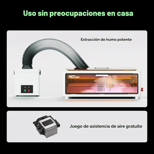 Miniatura 7 de Creality Falcon A1 - Grabadora láser de 10 W, salida potente de 80 W, totalmente cerrada, velocidad de 600 mm/s, posicionamiento automático