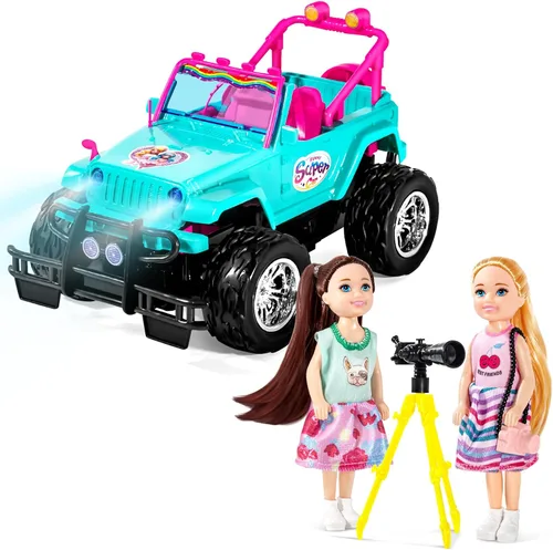 ULOVEME Autos RC - Auto a control remoto con muñeca de 5.5 pulgadas para niñas, 2.4GHz Je ep RC Cars - Autos de juguete de control simple para niños