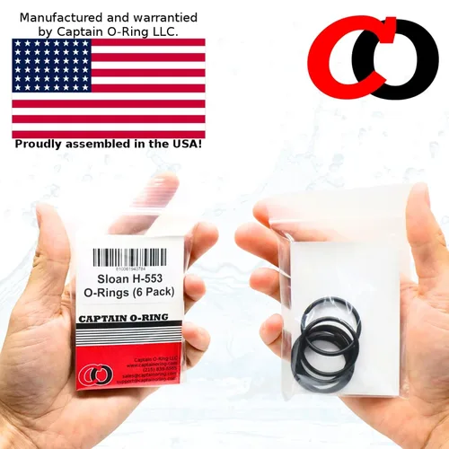 Miniatura 7 de Captain O-Ring Repuesto H-553/5308696 / P6000-C31 / A912809-0070A Anillos tóricos para Zurn, Sloan, Royal/Regal, American Standard Válvula