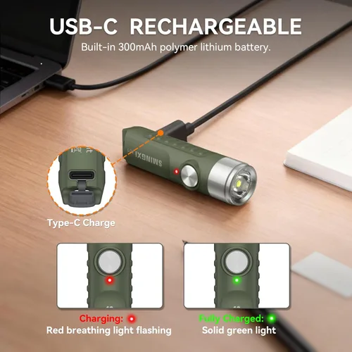 Miniatura 4 de Llavero recargable A11 - Mini linterna de bolsillo, llavero de 500 lúmenes altos, linternas EDC, impermeable, pequeña y ligera para el transporte