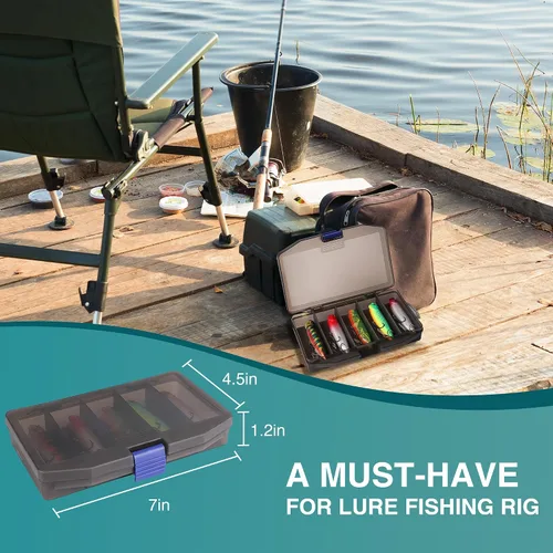 Miniatura 6 de FLISSA Juego de 5 señuelos de pesca de agua superior, señuelos de pesca de lubina para agua dulce y salada, señuelo duro realista, señuelo de pesca