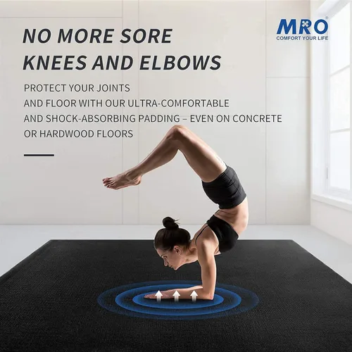 Miniatura 4 de MRO Extra Large Yoga Mat, 12'x6'/9'x6'/7'x5'/6'x4' (9MM) Extra Wide and Thick Exercise Mats for Home Gym Workout, Non-Slip, Soft for Women and Men