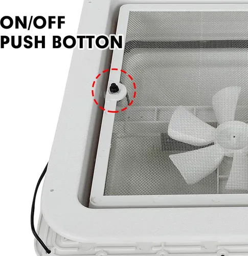 Miniatura 4 de Rejilla de ventilación de techo de 14 pulgadas para caravana, remolque, tapa blanca universal, ventilación de techo con ventilador de ventilación
