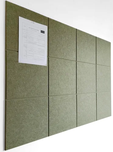 Miniatura 58 de Tabla de corcho alternativa de 24 x 36 pulgadas, paquete de 6 azulejos de pared de fieltro con pestañas adhesivas extraíbles seguras, tableros