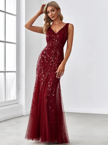 Miniatura 4 de Ever-Pretty 7886 - Vestido largo de noche sin mangas con cuello en V doble para mujer