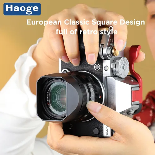 Miniatura 2 de Haoge Parasol de lente cuadrado de metal bayoneta para Fujifilm XF35mmF2 R WR, XF23mmF2 R WR XC 1.378 in F2, Fuji 1.378 in F2, 0.906 in F2 capó