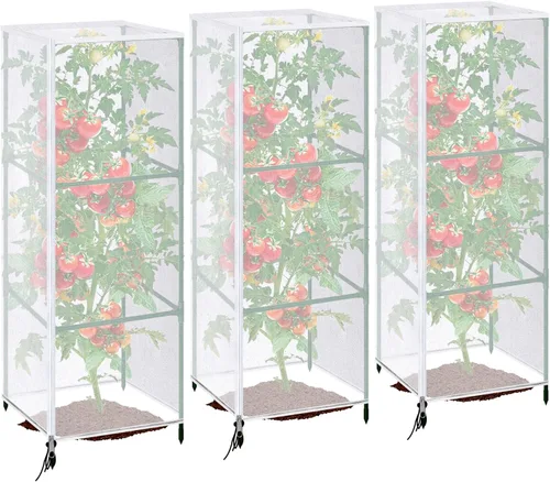 3 piezas de red para pájaros de jardín, cubierta para plantas para jaula cuadrada de tomate, 59" x 17.7" barrera contra insectos y pájaros, red de