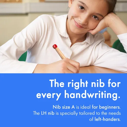 Miniatura 6 de LAMY ABC RED - Pluma estilográfica apta para niños para escribir principiantes con agarre ergonómico y punta de acero pulido en tamaño A - Madera