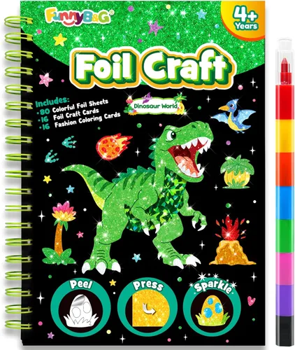 Miniatura 15 de FUNNYB&G Arte en papel de aluminio para niños - Manualidades de Navidad, regalos de fiesta, rellenos de calcetines para niños, suministros de arte