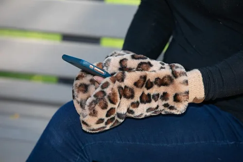 Miniatura 3 de Funky Junque Guantes de piel sintética para mujer, cálidos, convertibles, sin dedos