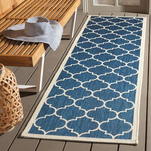 Miniatura 15 de SAFAVIEH Courtyard Collection - Alfombra decorativa de 2 x 3 pies 7 pulgadas, verde oscuro y beige, no desprende pelusa y de fácil cuidado