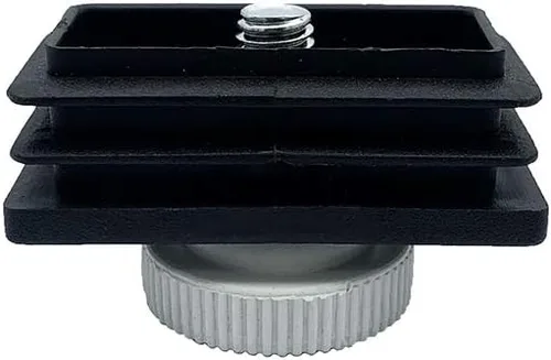 Miniatura 3 de Flyshop 4 juegos de tapones de plástico negros cuadrados tubos, M8 roscado altura ajustable de 0.512 in a 0.984 in, pies niveladores de muebles