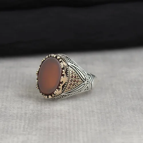 Miniatura 2 de Anillo de plata de ley 925 para hombre, joyería de piedra de ágata, regalo vintage, ónix Aqeq, anillos para hombre, todos los tamaños