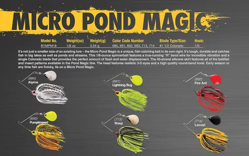 Miniatura 2 de Booyah Pond Magic Señuelo de pesca de róbalo con hoja giratoria para aguas pequeñas Alpine