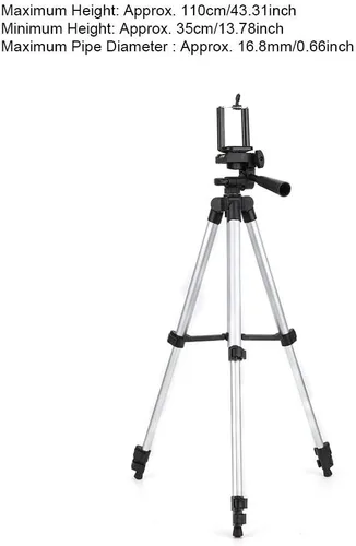 Miniatura 6 de Soporte de trípode para teléfono, trípode para selfie para teléfono celular con soporte para teléfono, trípode de viaje de aluminio extensible