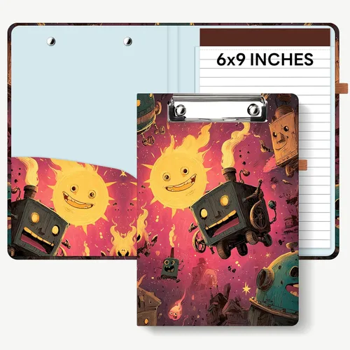Miniatura 8 de Hongri Mini Portapapeles Folio con Libreta Recargable Forrada y Bolsillo Interior de Almacenamiento para Estudiantes, Aula, Oficina, Mujer, Hombre