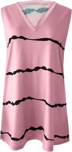Miniatura 6 de Camisetas sin mangas para mujer, talla grande, camisola, camiseta sin mangas con vuelo, camiseta tipo túnica, camisola, chaleco fruncido, tops