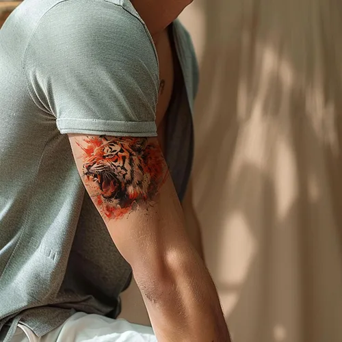 Miniatura 9 de Everjoy 25 hojas de calcomanías temporales de tatuajes de bestia dura, 12 hojas de tatuajes falsos de animales de acuarela de brazo grande, 13
