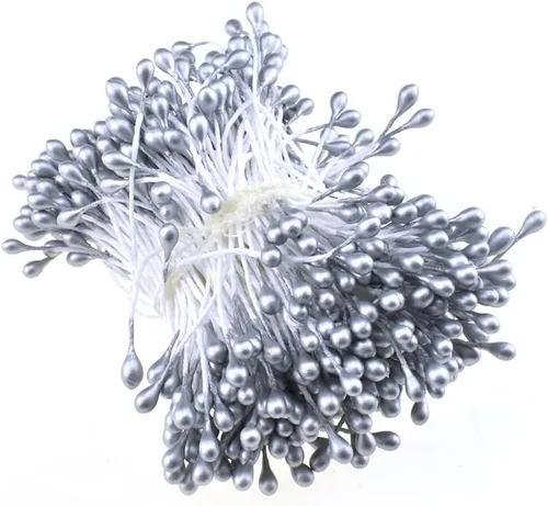 Miniatura 8 de HAHIYO 1000 piezas de 0.039 in negro perla doble cabeza flor Pistilo para hacer flores, decoración de álbumes de recortes, mini hecho a mano