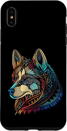 Miniatura 7 de iPhone 12/12 Pro Floral Flower Cute Dog Face Head Colorful Mandala - Funda Husky