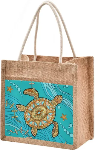 Miniatura 32 de CaTaKu Divertida bolsa de yute con asas y cremallera para gatos, bolsa de arpillera reutilizable con bolsillo frontal de lona, regalo para bodas, 12