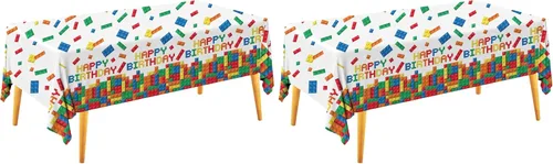 Miniatura 10 de Gatherfun Mantel desechable de cumpleaños, funda de mesa de plástico para fiesta de cumpleaños de niños, 54 x 108 pulgadas, 3