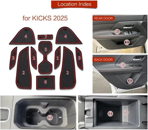 Miniatura 8 de Great-luck Accesorios para el interior del automóvil, tapete de almacenamiento para puerta, tapete para portavasos, tapete antideslizante a prueba