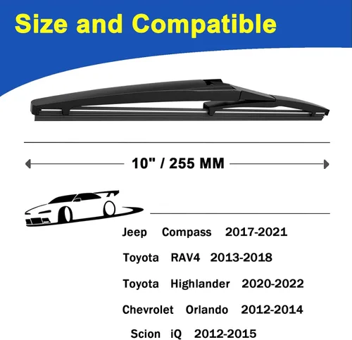 Miniatura 2 de Juego de 2 limpiaparabrisas trasero de 10 pulgadas para Toyota RAV4 2013-2017