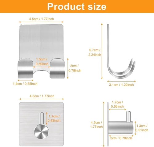 Miniatura 3 de CGBE 4 Paquetes Ganchos de Ducha para Interior de Ducha, Soporte Colgador Autoadhesivo para Afeitadora para Baño, Ganchos de Pared Sin Daños