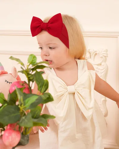Miniatura 5 de jollybows 3 diademas con lazos para bebé, de nailon suave, para recién nacidos, niños pequeños, lindos lazos anchos y accesorios para el cabello