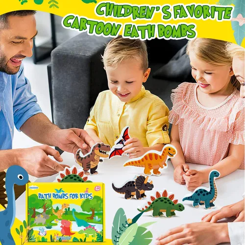 Miniatura 5 de Bombas de baño de Pascua para niños, regalos de bomba de baño de dinosaurio para niños y niñas, paquete de 6 burbujas hechas a mano, ideales