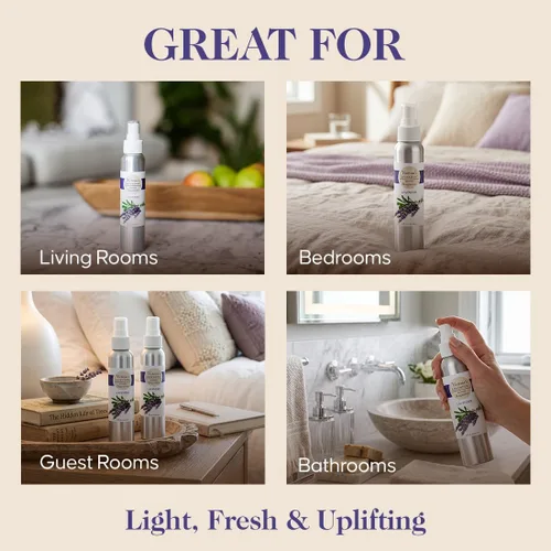 Miniatura 5 de Victoria's Lavender Spray de habitación, fragancia para el hogar totalmente natural, ambientador de aceite esencial puro y eliminador de olores