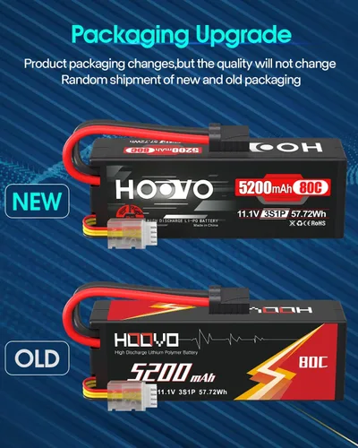 Miniatura 2 de HOOVO 3S 11.1V Lipo Battery 5200mAh 80C Estuche rígido con enchufe TR para coche RC, barco, camión, carreras, pasatiempos, FPV, modelo de carreras