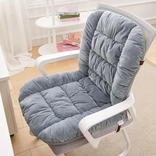 Miniatura 13 de Cojín para silla de escritorio, cojín para silla de oficina, cojín de asiento con soporte de espalda, almohadilla integrada con banda fija