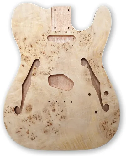 Miniatura 2 de Kit de guitarra eléctrica para bricolaje, kits para principiantes, tapa Birdseye Maple, cuerpo de caoba, mástil de caoba, herrajes cromados