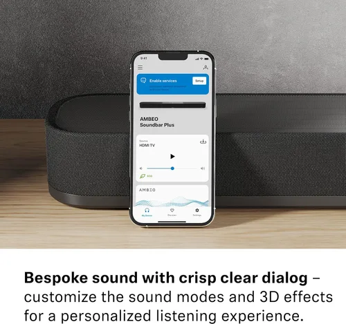 Miniatura 7 de Sennheiser AMBEO Soundbar Plus para TV y música con sonido envolvente 3D inmersivo, configuración de altavoces virtuales 7.1.4, subwoofers dobles