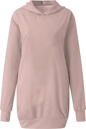 Miniatura 4 de Sudadera con capucha Vestidos de otoño Mujer Bolsillos Capucha Mini Vestido Jersey Manga Larga Vestidos de Sudadera