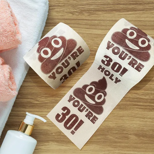 Miniatura 6 de Decoraciones de cumpleaños número 30 para hombres y mujeres, ideas de regalos de 30 años para él y ella, rollo de papel higiénico de broma 30 Años