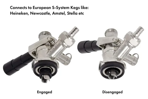 Miniatura 4 de Strange Brew CECOMINOD089184 Sistema de grifo de acoplador de cerveza de barril europeo Kegerator S - Manija de palanca