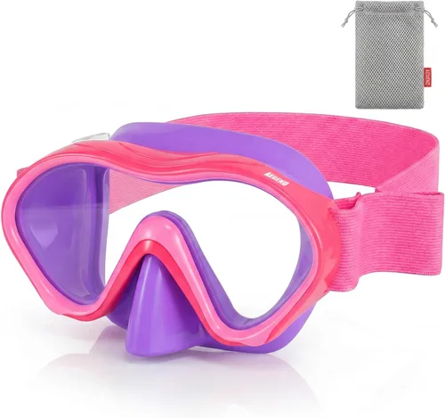 Miniatura 10 de Aegend Gafas de natación para niños con cubierta de nariz para niños de 3 a 15 años, correa de tela tejida, antivaho sin fugas