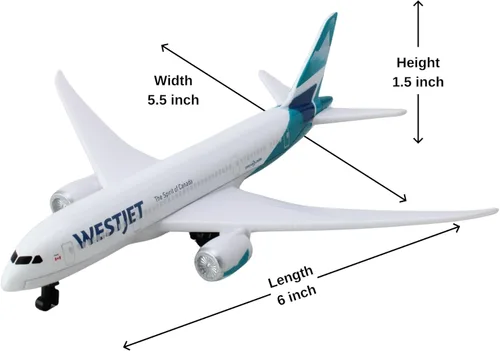 Miniatura 8 de Avión de juguete Daron – WestJet Airlines – Avión de juguete modelo de metal fundido a presión con piezas de plástico para niños de 3 años