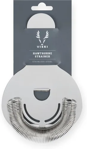 Miniatura 4 de Viski Hawthorne and Bartending - Colador de cóctel de acero inoxidable para bebidas con asas plateado