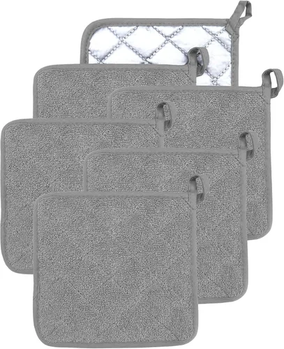 Miniatura 18 de Soporte para ollas de horno de algodón resistente al calor, agarradera de tela de toalla para cocina, guantes de horno para cocinar, cuadrado, 7 x 7