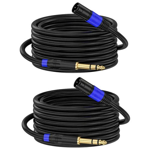 Miniatura 13 de Cable de interconexión equilibrado TRS a XLR de 1/4 pulgadas Pro de 1.2 M, XLR macho a 1/4 de pulgada (0.250 in), adaptador de convertidor de audio